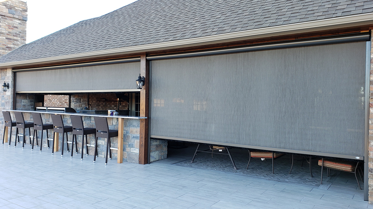 Motorized Patio Screens And Retractable Shades Sunset Outdoor